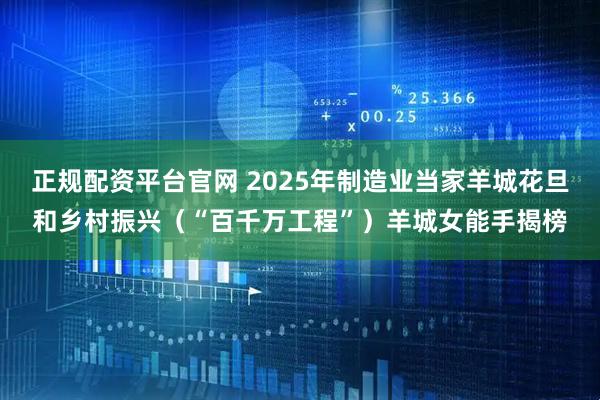 正规配资平台官网 2025年制造业当家羊城花旦和乡村振兴（“百千万工程”）羊城女能手揭榜